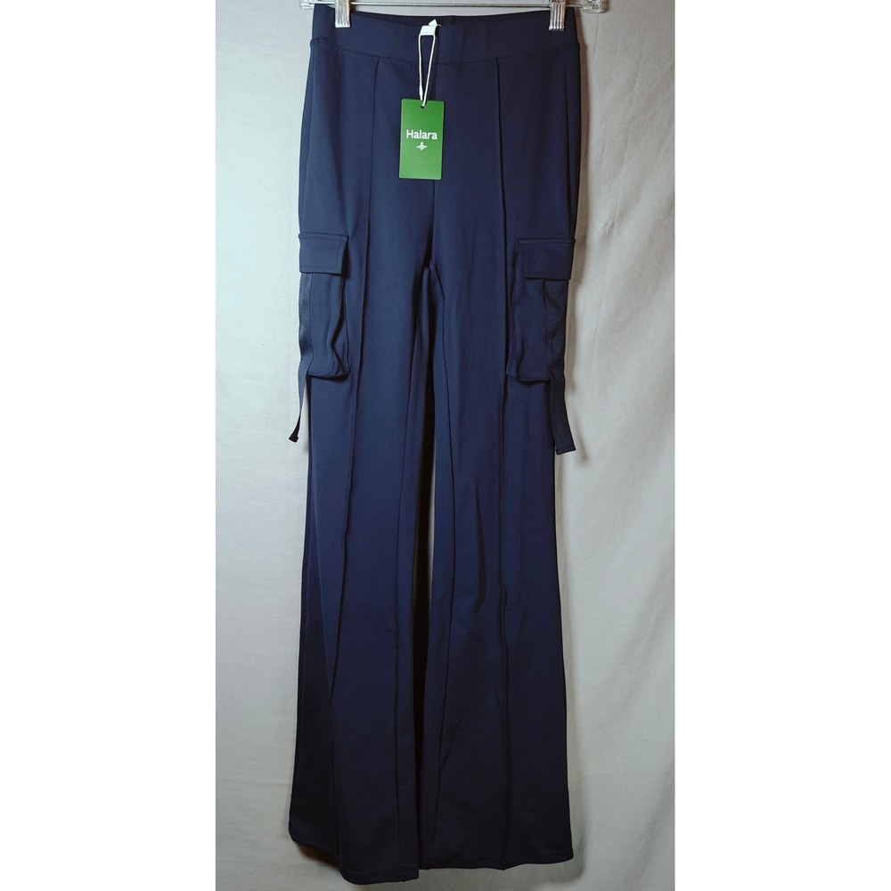 Halara High Waisted Cargo Pocket Leggings Flare XS Tall Navy Blue Yoga Pants